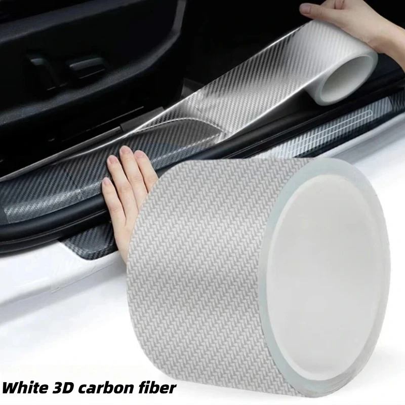 Transparent Carbon Fiber Car Threshold Portector Moulding Strip Trim Bumper Strip Door Sill Film Anti Scratch Guards Car Sticker car stickers car door edge guards carbon fiber sticker car door protector car threshold protector car door anti collision strip car door edge protector car door rubber protector car reflective tape sticker car trunk door sill protector