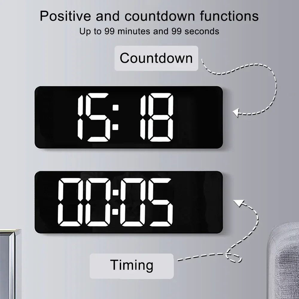 

Мощные настольные часы с управлением, декор для выключения памяти, цифровая Дата, настенные большие двойные часы с дистанционным управлением, настенный дисплей, будильник