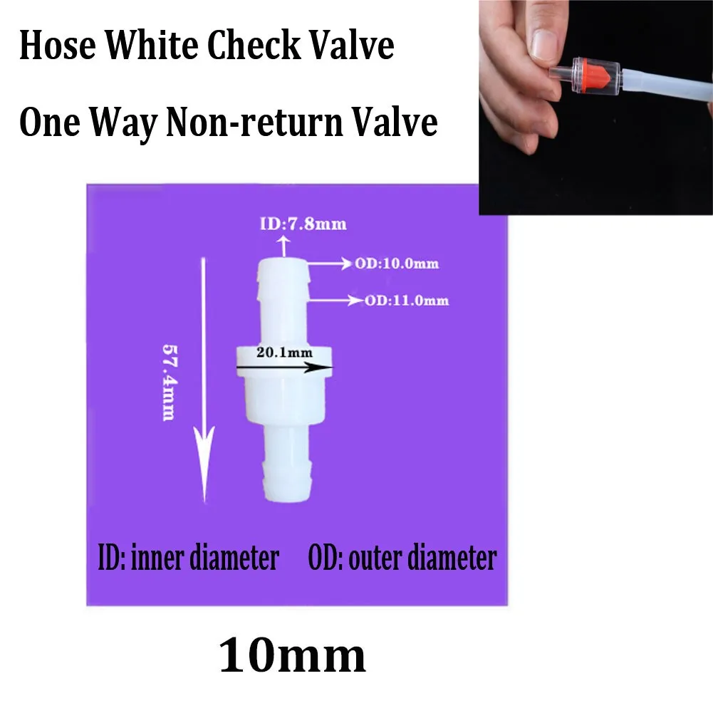 One Way Valve 1Pcs 4/6/8/10/12mm Plastic Non-Return Fluids Check For Fuel Gas Liquid Home Improvement Parts