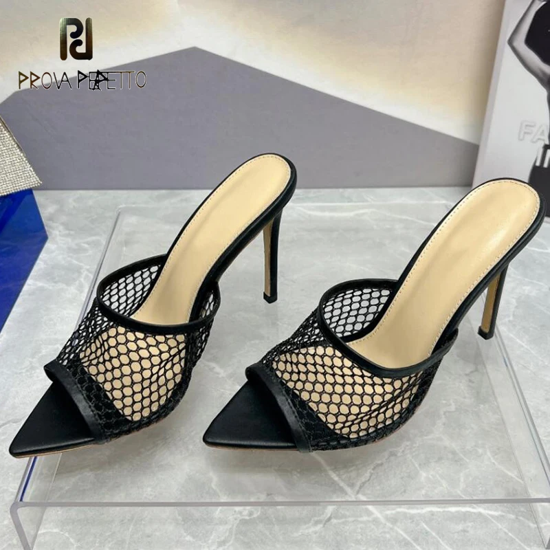 

Женские сетчатые туфли на шпильке 10,5 см, модельные туфли из натуральной кожи с острым носком и вырезами, летняя обувь, 2023