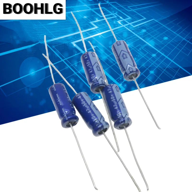 Nichicon Nikon VX series imported axial polarized filter electrolytic capacitor 50v 47uf 6X16mm Electrolytic Capacitor Aluminum Electrolytic Capacitor Axial Capacitor 10PCS