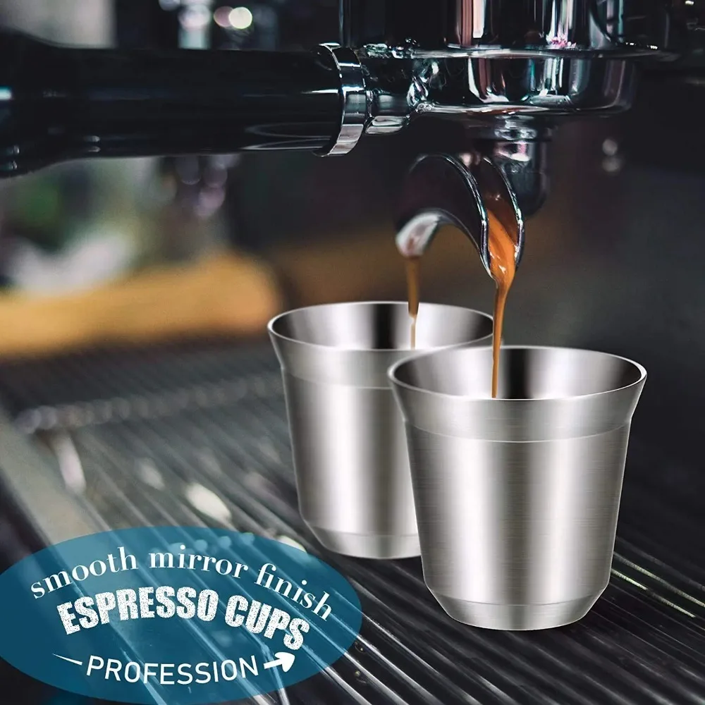 1 Pz 80Ml Doppia Parete In Acciaio Inox Tazza Da Caffè Isolamento Nespresso Pixie Tazza Da Caffè A Forma Di Capsula Carino Tazza Termica Tazza Da Caff