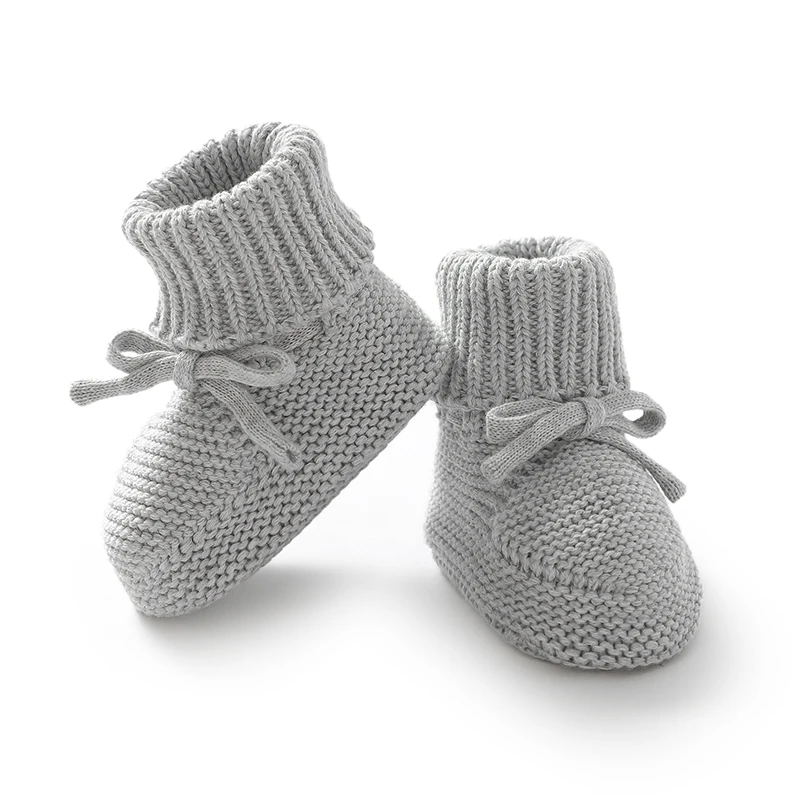 Baby Shoes 0-18m Solid Color Knitted Newborn Boys Girls Indoor Outdoor Prewalkers Comfortable Soft Soled Non-Slip