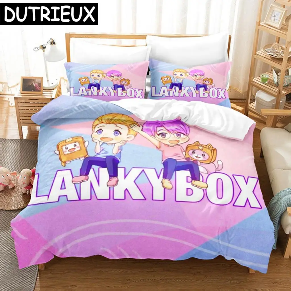 

Lankybox Foxy Boxy Bedding Sets Cartoon Duvet Cover 3D Print Gift For Teens Men 3pcs Twin Single Queen King Size Duvet Cover Set