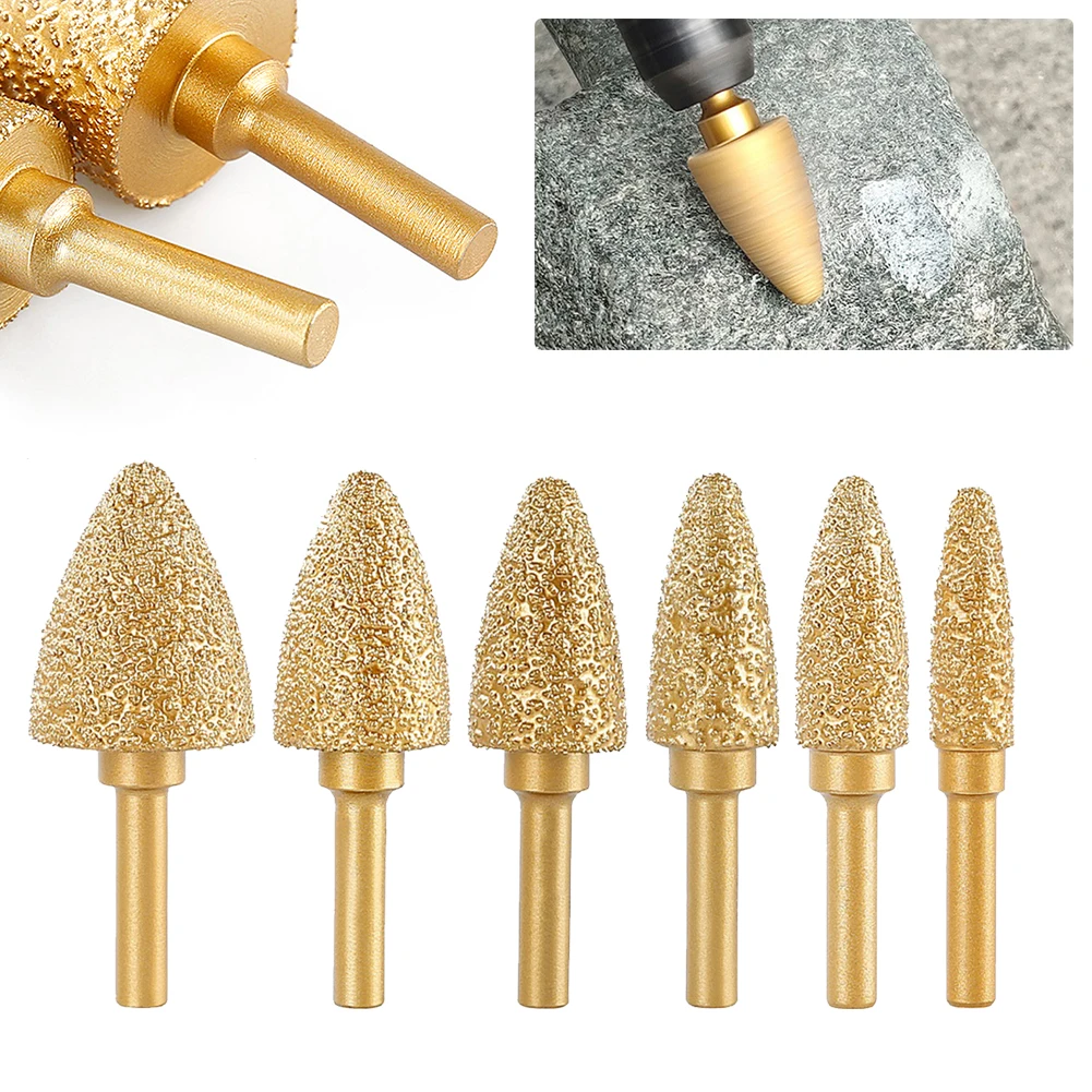 

1 Pc Vacuum Brazed Diamond Burr Head 6mm Shank Grinding Rotary Tool File For Cast Iron Plate Stainless Steel Ceramics Marble