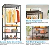 H4 Mini Portable Closet, 4 Tiers Freestanding Clothing Garment Rack for Small Space, Metal Clothes Wardrobe System for 4
