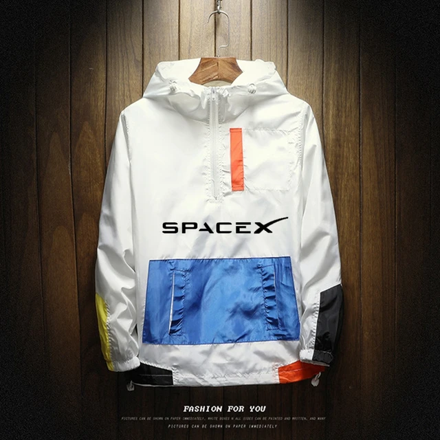 SpaceX-Sudadera con capucha para hombre, chaqueta ligera con estampado de logotipo de Space X, bloque de Color, moda de primavera, 2022 1