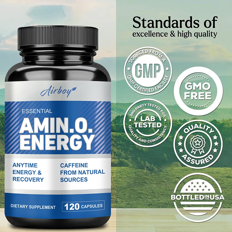 Amino Acid Capsules Helps Increase Strength Endurance Protein Synthesis Build Muscle Mass Abs Energy