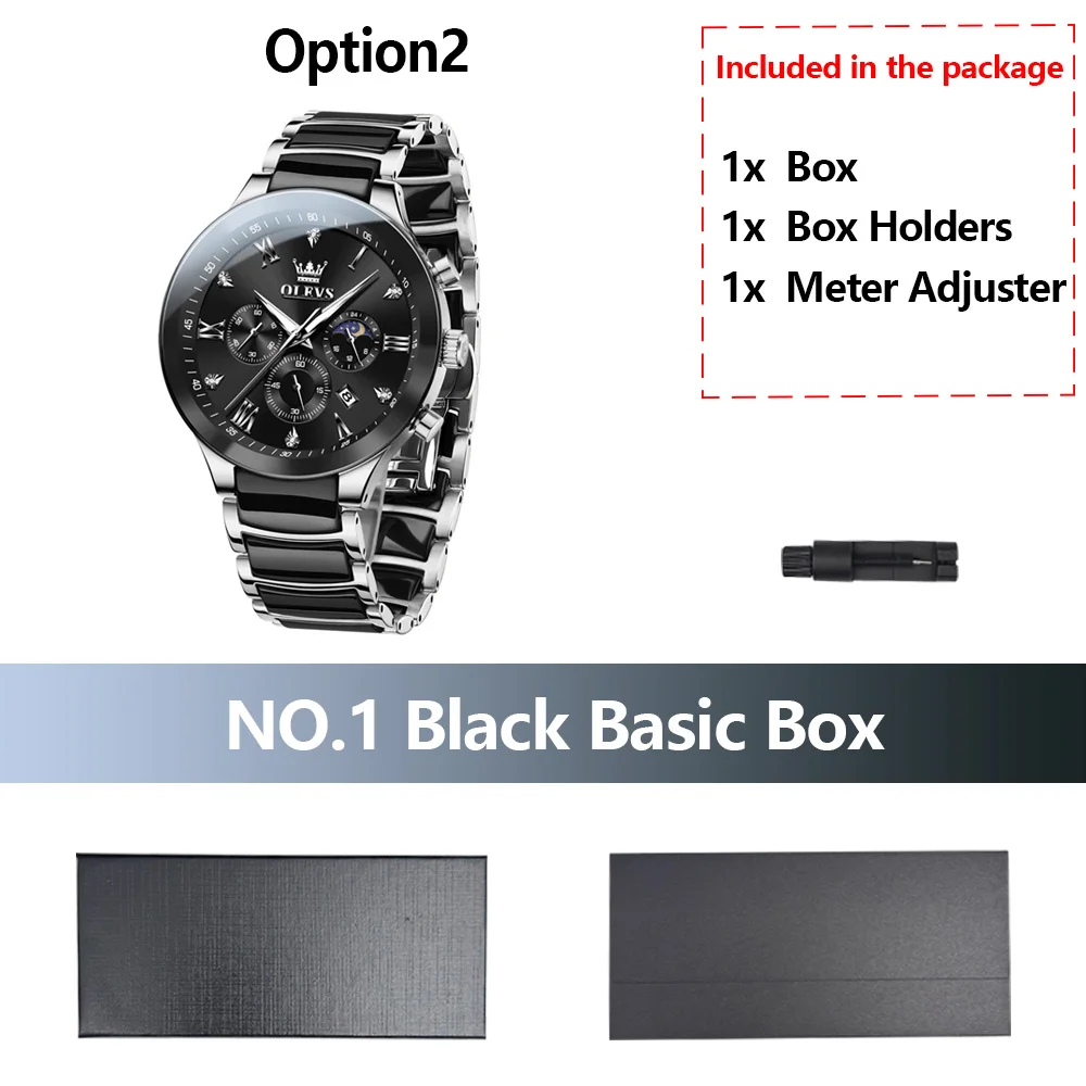 ساعات OLEVS الفاخرة للرجال من الفولاذ المقاوم للصد...