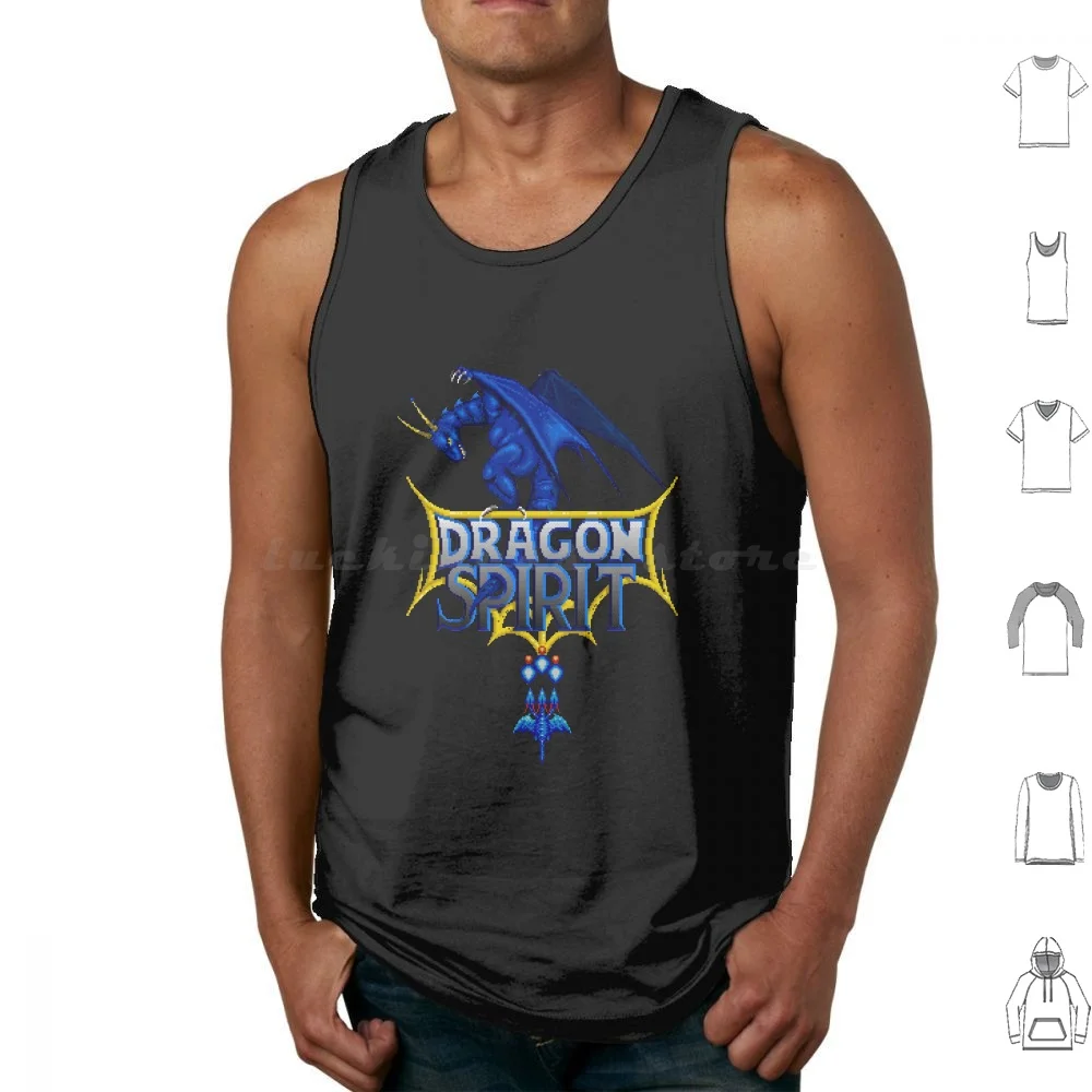 Dragon Spirit Canotte Gilet Senza Maniche Commodore Amiga Schermo Computer Retro Classic Bit Pixel Geek Videogioco Sprite Dragon