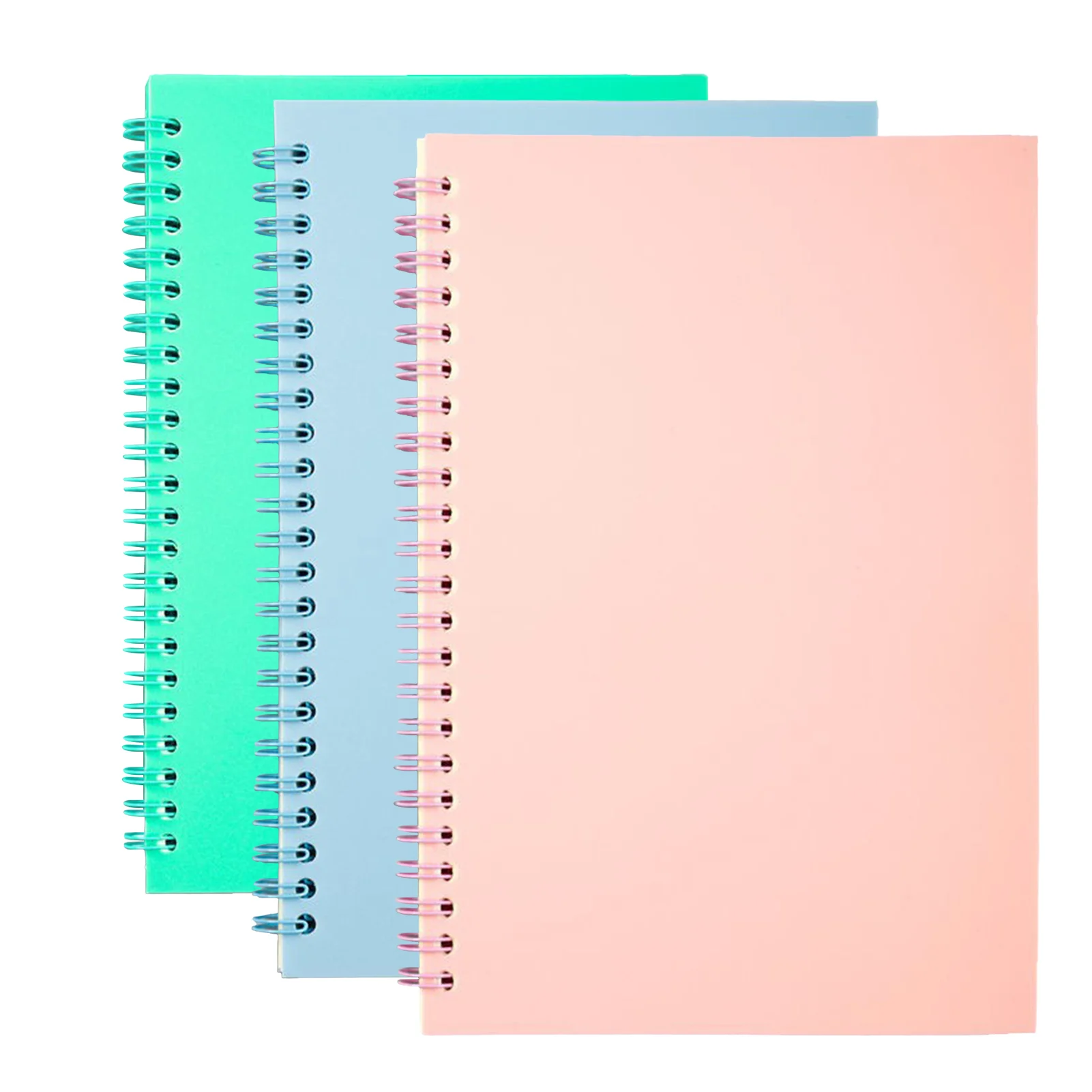 

3pcs A5 Student Hardcover Office Portable 8mm Ruled 80 Sheets Planner Spiral Notebook Thick School Supplies 160 Pages For Study