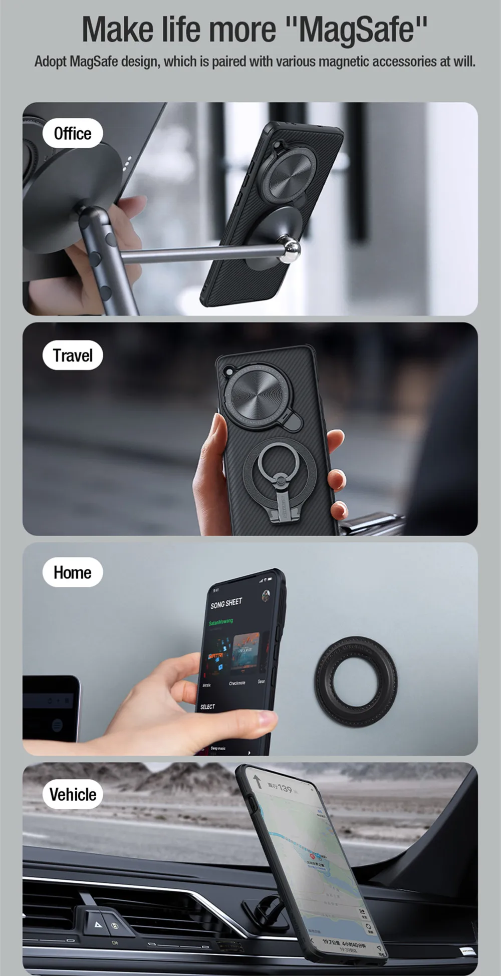 For OnePlus 12 Magsafe Case Nillkin CamShield Prop Magnetic Case With Foldable Protection Lens Stand Cover For One Plus 12 Case