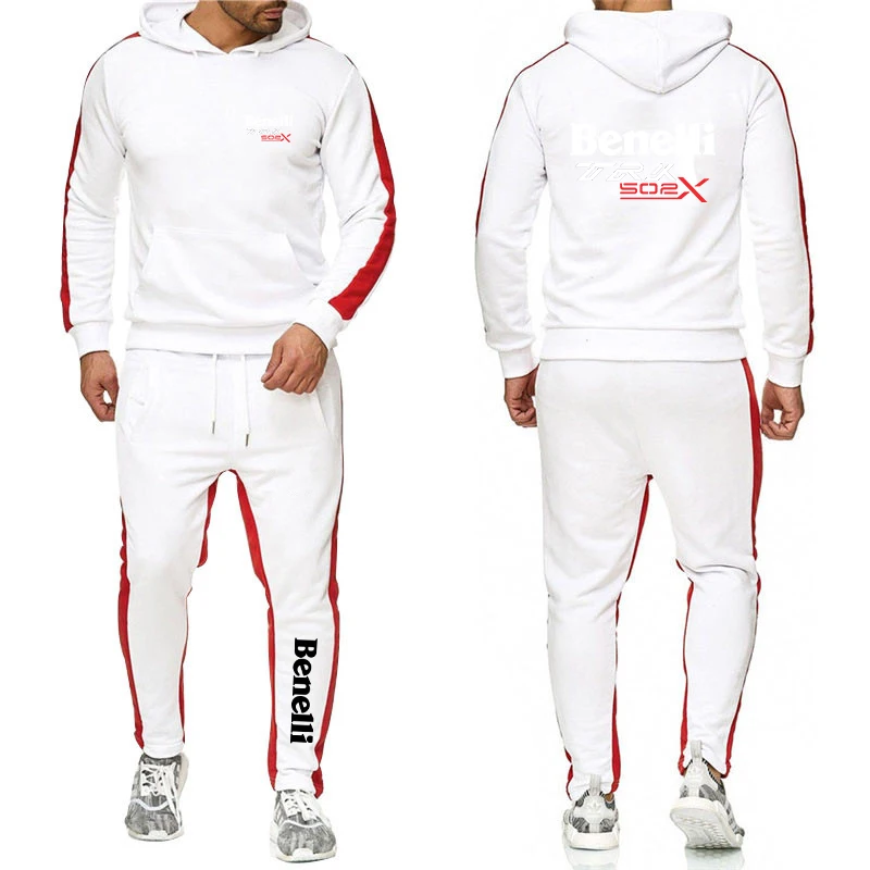 Benelli TRK 502X Printing Fashion 2023 New Man's Spring Autumn Solid Cotton Pullover Leisure Tracksuit Sweatpants 2-Piece Set
