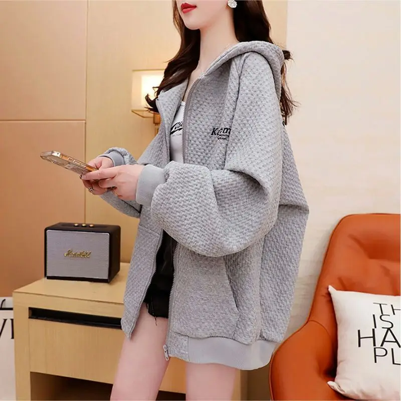 Loose Casual Thin Hooded Sweater Coat 2023 Spring and Summer New Korean Version Jacket Cardigan Top Hoodie Women's Wear