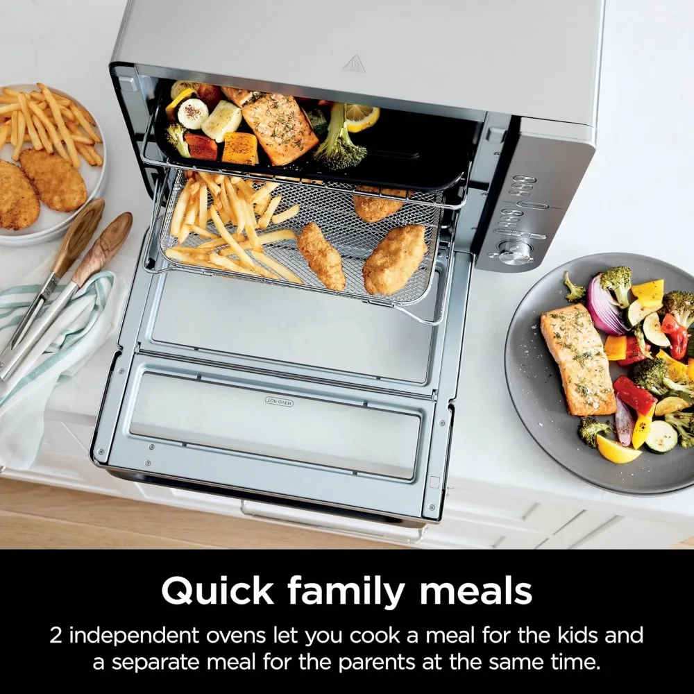 Countertop Oven Double Stack XL & Air Fryer with Pro Cook System, 12-in-1, Air Fryer, Bake, Broil, Reheat, Stainless Steel 6