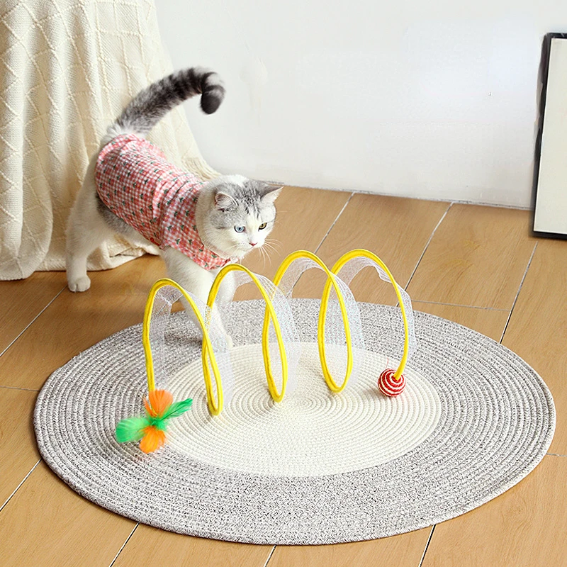 

Cat Toys Foldable Tunnel Toy for Cats Interactive Fun Toy Puppy and Kitten Rabbit Playing Pet Kitten Pet Training Supplies Toy