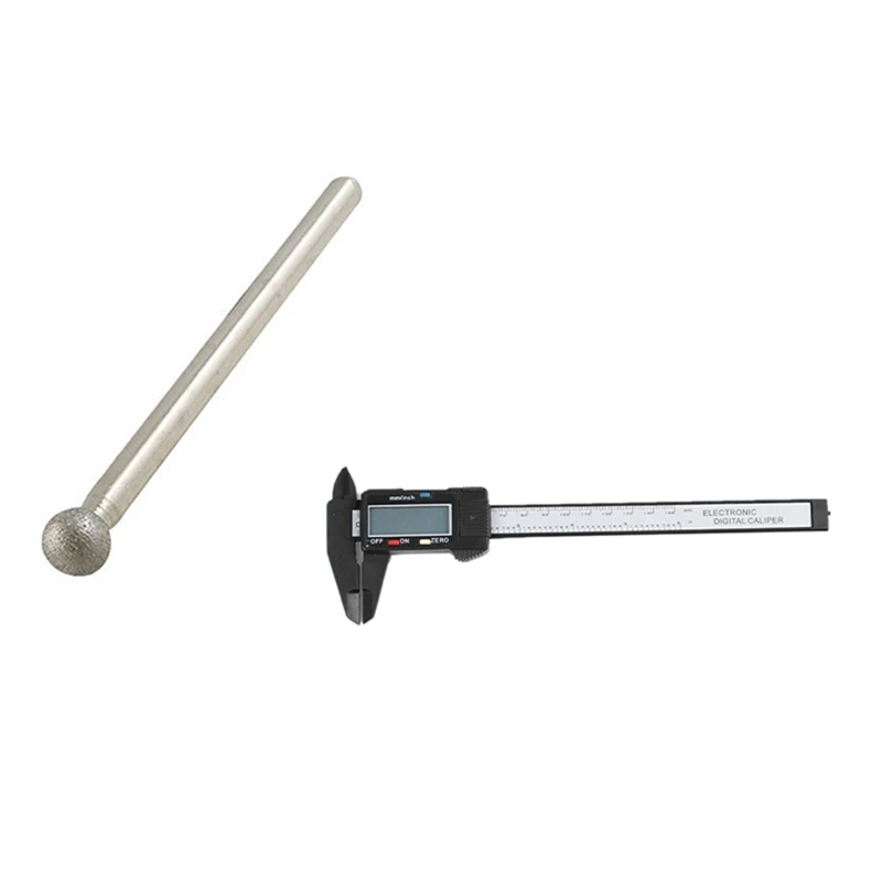 

Hot 10 Pcs 5Mm Ball Nose 3Mm Shank Diamond Mounted Point Grinding Bits & 1 Pcs Electronic Digital Caliper