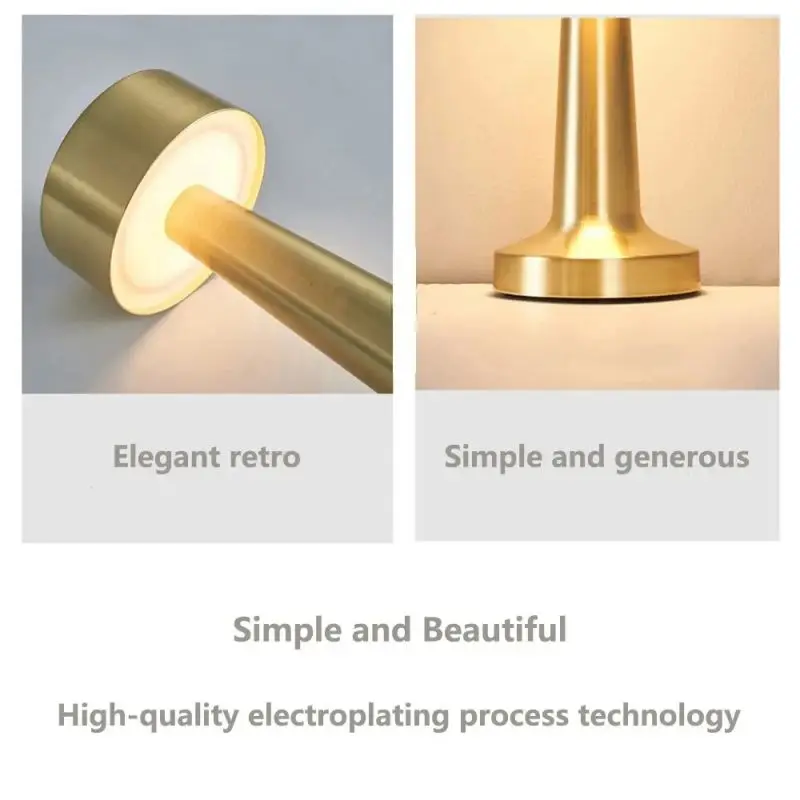LED Table Lamp Retro Bar Touch Dimmable 3 Color Rechargeable Dining Desktop Night Light for Vintage Desk Lamp Bar Decoration table lamp led night lamp
