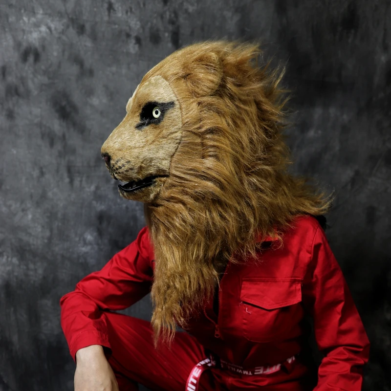 

Жуткая маска льва для вечерние маска для головы животных Роскошная Новинка Рождественский костюм маскарадвечерние Праздничная декоративная маска для Хэллоуина