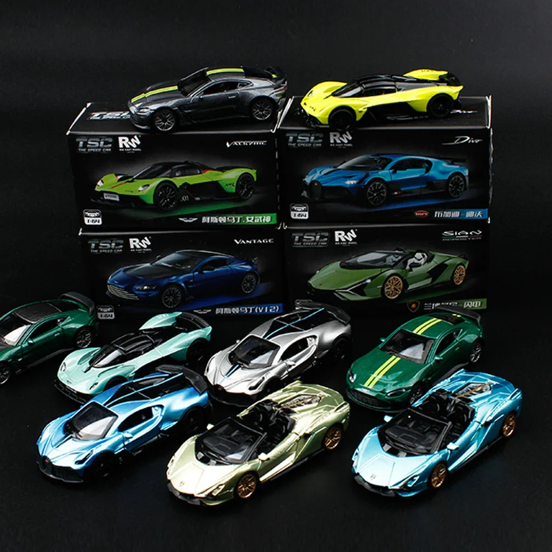 TSC1:64 Alloy Car Model Aston Martin Bugatti Simulation Children's Toy Decoration Collectible Item Non-Radio Controlled Vehicle