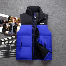 

2022 Men and Women Fashion Down Jacket Waistcoat Youth Student Couple Winter Color Stitching Puffer Jacket Vest Sleeveless Tops