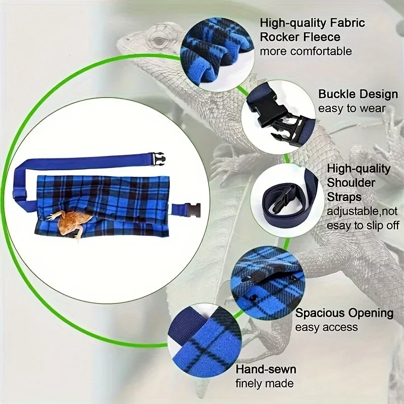 1 Animal Harness Adjustable Comfortable Lizard Reptile Straps Breathable Outdoor Activities reptile harness leash