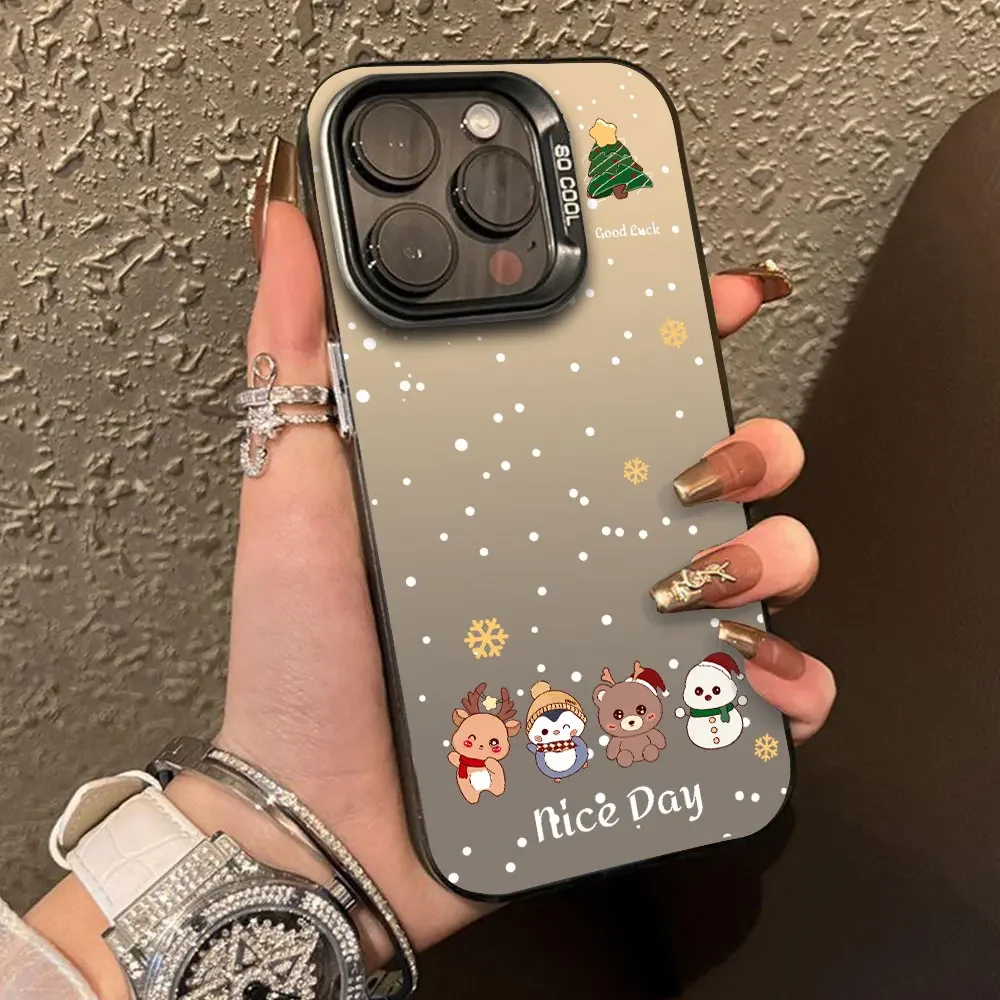 Luxury Silver IMD Fashion Christmas Pattern Phone Case Cover