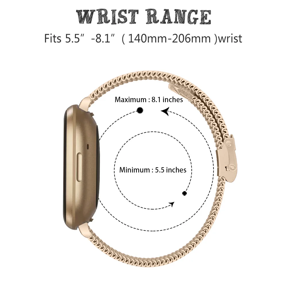 Elegant Milanese Metal Strap Replacement for Fitbit Watches - Classic Wristband Bracelet