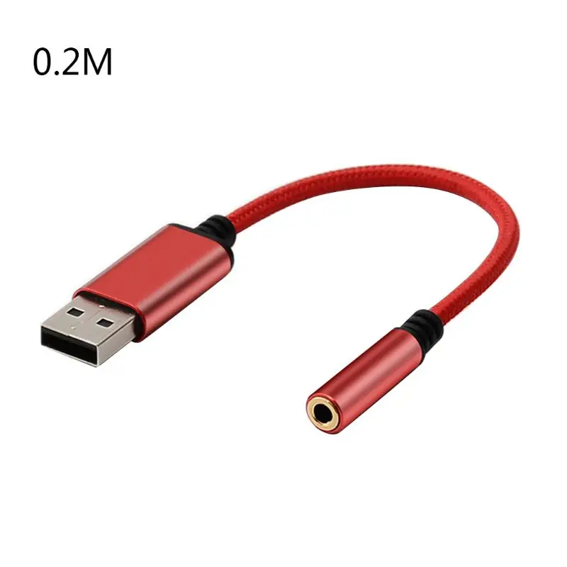 0.2m/1m USB 3.5mm 어댑터 Aux Usb 3.5MM 헤드폰 잭 어댑터 이어폰 액세서리 용 용 오디오 케이블