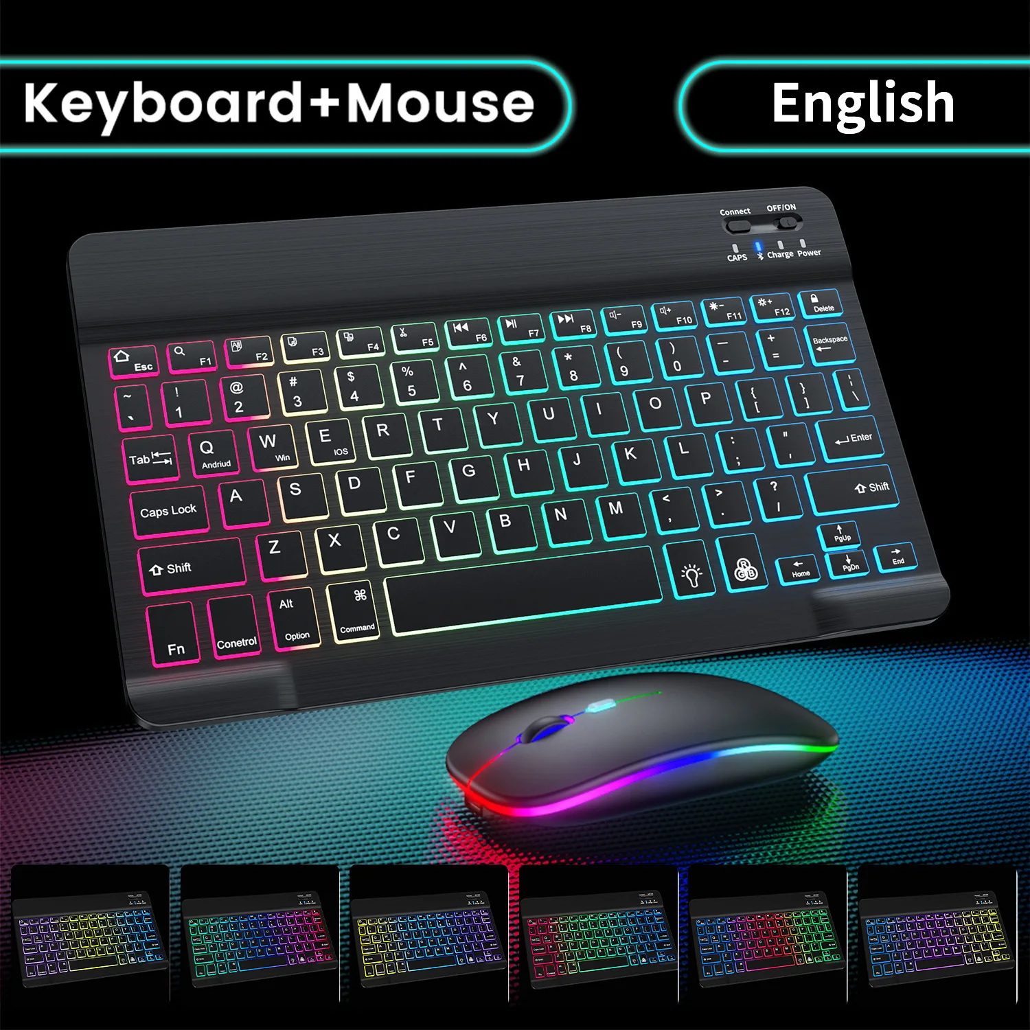 Wireless Keyboard Wireless Keyboard Mouse Tablet Keyboard iPad Keyboard Backlight Wireless Keyboard for Samsung Galaxy Tab S10 S9 S8 Ultra FE A9 Plus Tablet Keyboard And Mouse for iPad Pro 11