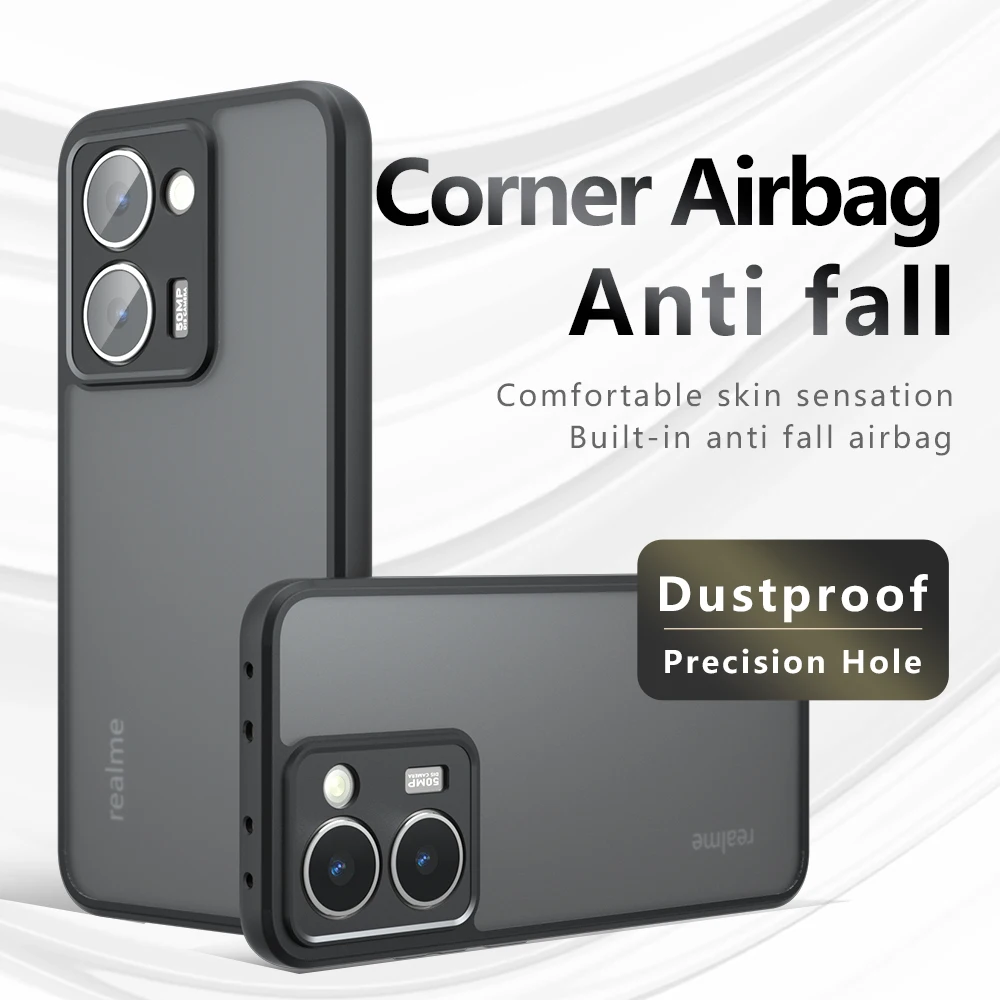 Luxury Matte Shockproof Translucent Phone Case with TPU Frame
