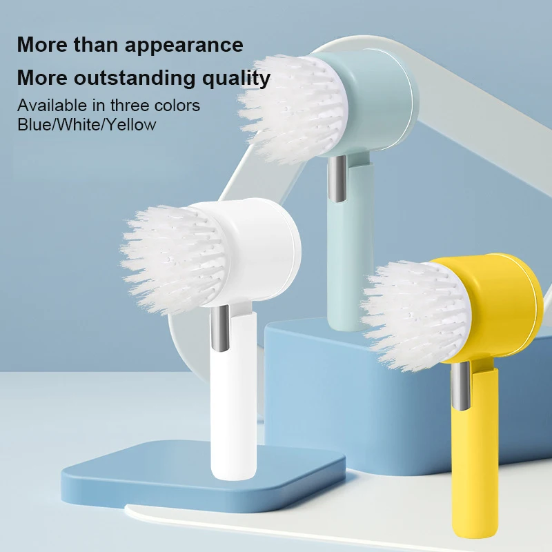 7 In 1 Electric Cleaning Turbo Scrub Brush Multifunctional Long Handle  Cordless Spin Scrubber Cleaning Brush Bathroom Accessorie - AliExpress