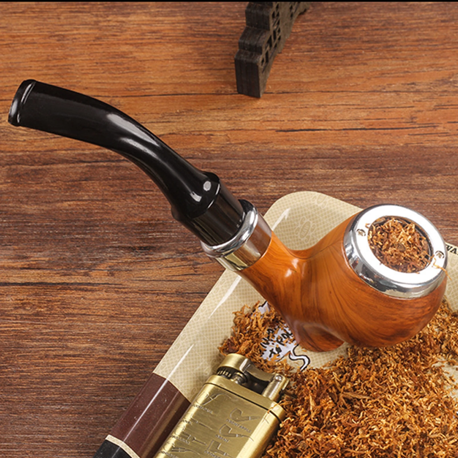 Resin Wooden Tobacco Pipe 1pc Smoke Pipe Elbow Roll Filter Cigarette Holder Herb Grinder Smoking Tool tobacco pipe herb smoking pipe smoking pipe handicraft pipe