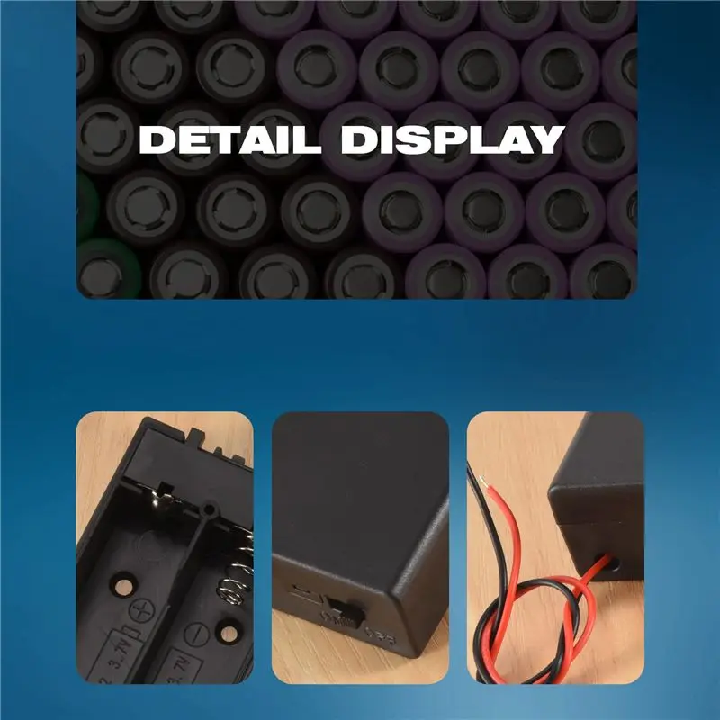 XB-3.7V 2X 18650 배터리 홀더 커넥터 보관 케이스 박스 리드선이 있는 ON/OFF 스위치