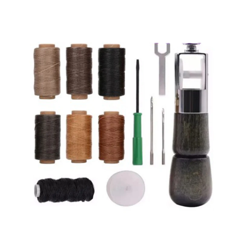 13Pcs Punteruolo Da Cucito In Pelle Macchina Da Cucire A Mano Speedy Lock Stitcher Aghi Per Filo Kit Di Strumenti Di Riparazione Su Tela Per Calzolaio