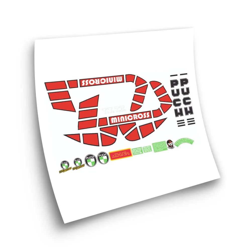 Kit Di Adesivi Compatibili Puch Minicross Tt