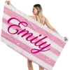 Personalized Beach Towel Microfiber Print Letter Towel Creative Colorful Glitter Stripe Summer Bath Towel 2024 New for Pool 1