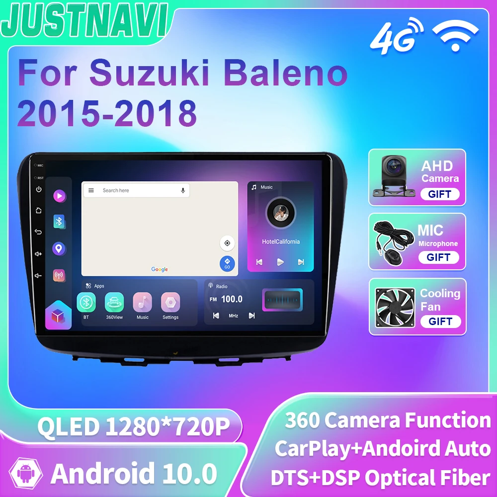 

JUSTNAVI QLED Android 10 All In One Car Radio Multimedia Player For Suzuki Baleno 2015-2018 Auto Stereo GPS Navigation Carplay