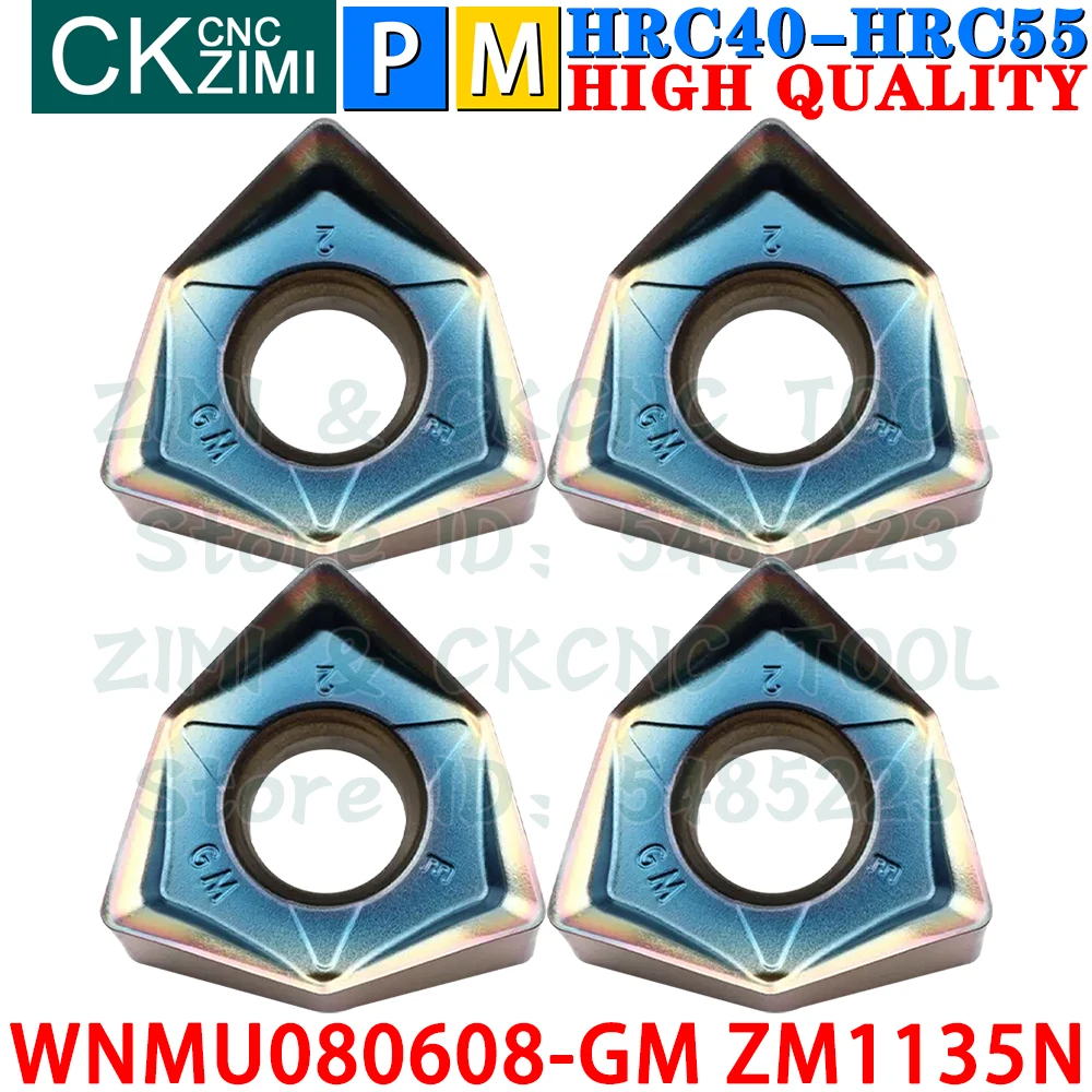 WNMU080608-GM ZM1135N WNMU 080608 GM Твердосплавная пластина Фрезерная пластина с быстрой подачей Инструмент с ЧПУ Индексируемые тяжелые фрезерные инструменты для стали Нержавеющая сталь WNMU0806 WNMU 0806 MFWN90