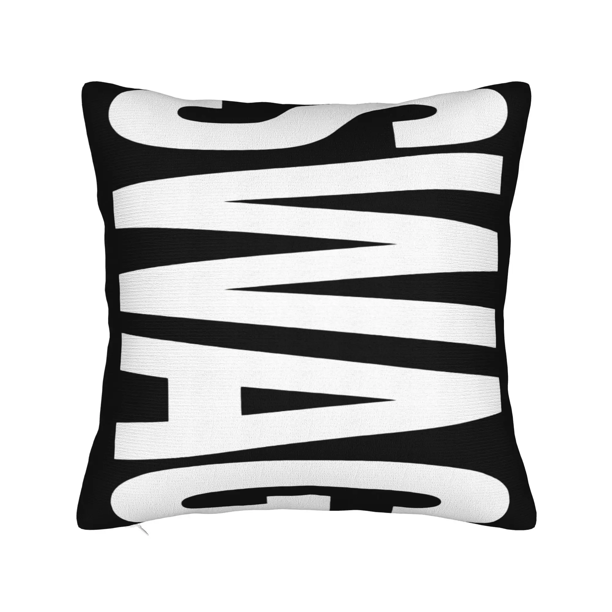 1pc SWAG 단색 타이포그래피 베개 케이스 폴리에스테르 2D 양면 인쇄 소파 기숙사 방 미니멀리스트 장식 멋진 선물