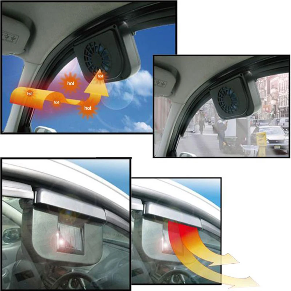 Car Fan Solar Powered Fan Solar Car Air Cooler Automatic Auto Air Vent Exhaust Fan Truck Circulator Mini Auto Fan for Truck Vehicle