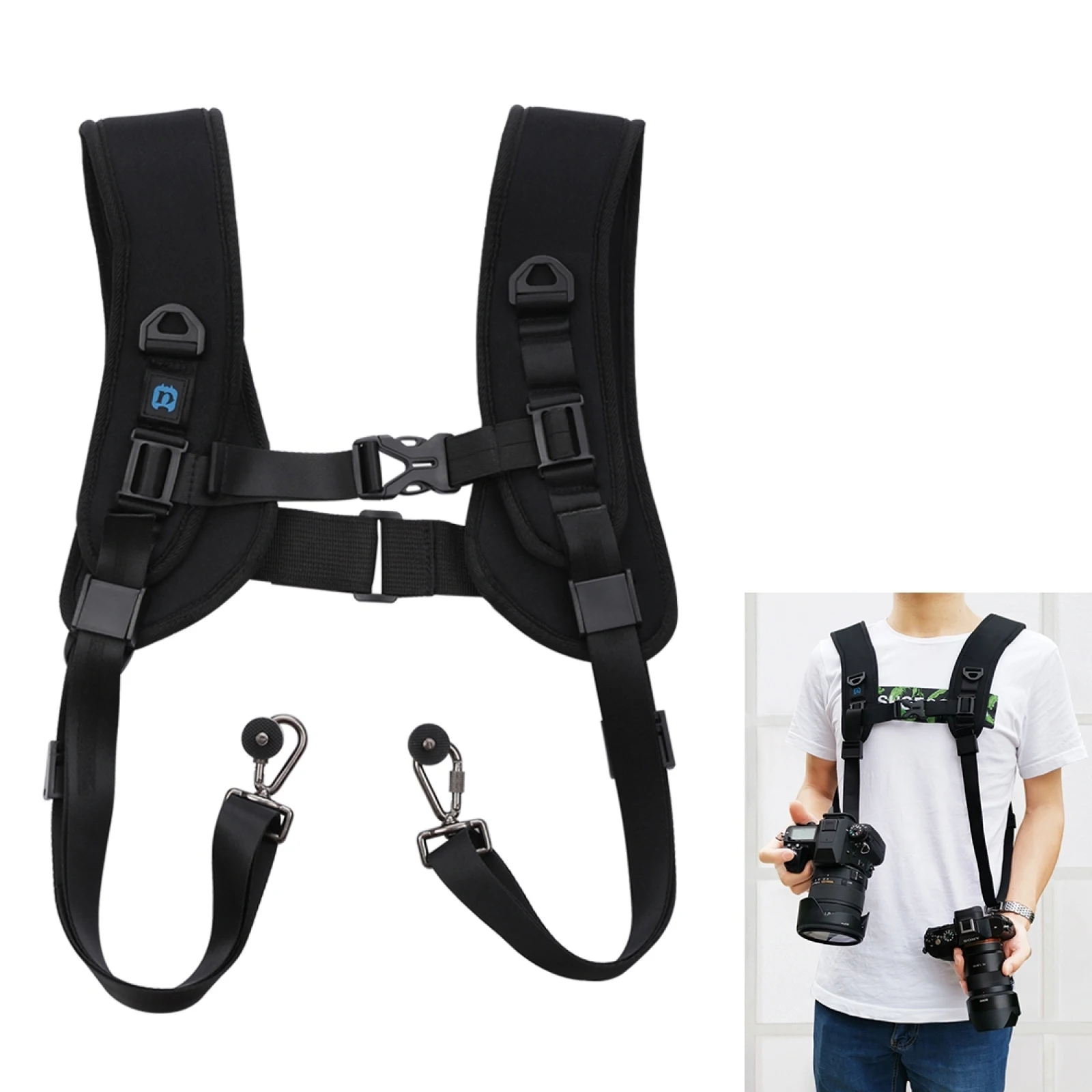 Description Picture 4 of itemPULUZ Quick Release Double Shoulder Harness Soft Pad Decompression Foam Strap Belt for DSLR Digital Cameras