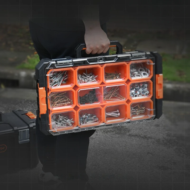 Professional Storage Tool Box Large Hard Case Robust Full Tool Case Parts Organizer Box with Lock Complete Toolbox for Mechanic 2