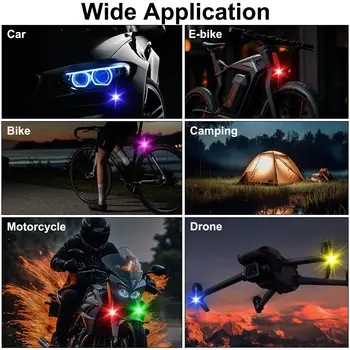 LED Lights With Remote Control 8 Colors USB LED Lights For Car Motorcycle Drone Aircraft Bike Truck Accessories For Men 5