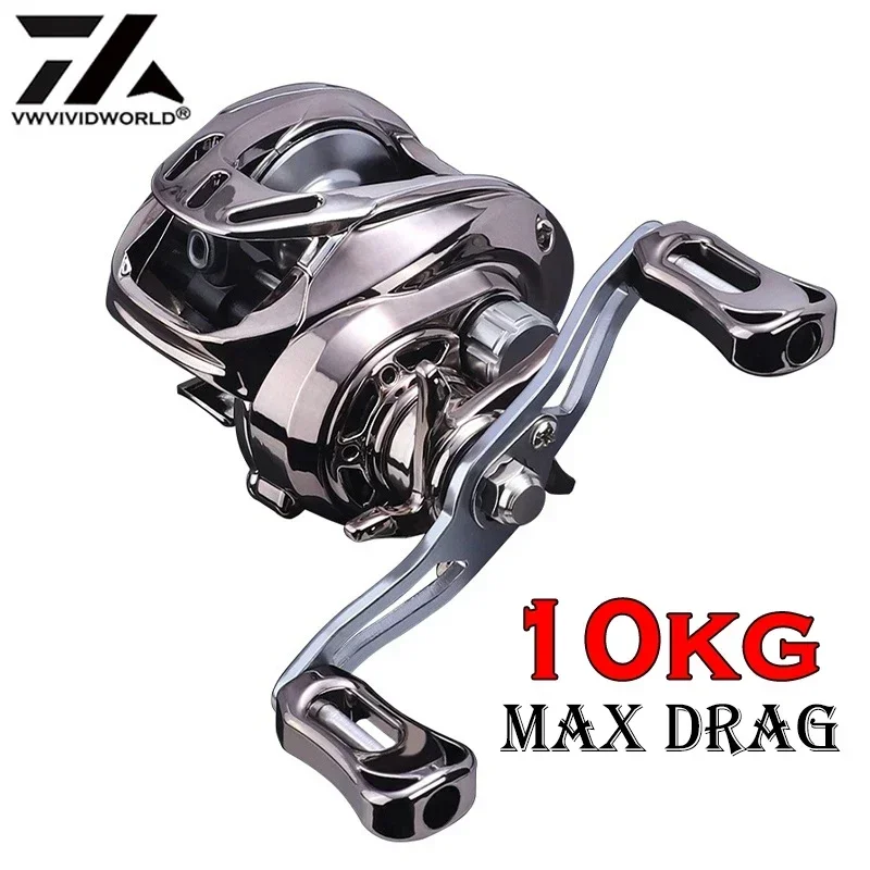 

Metal Paint Fishing Reel， Max Drag 10kg， Baitcasting Reel with Aluminum Spool for Lure Freshwater Magnetic Brake Casting Reel