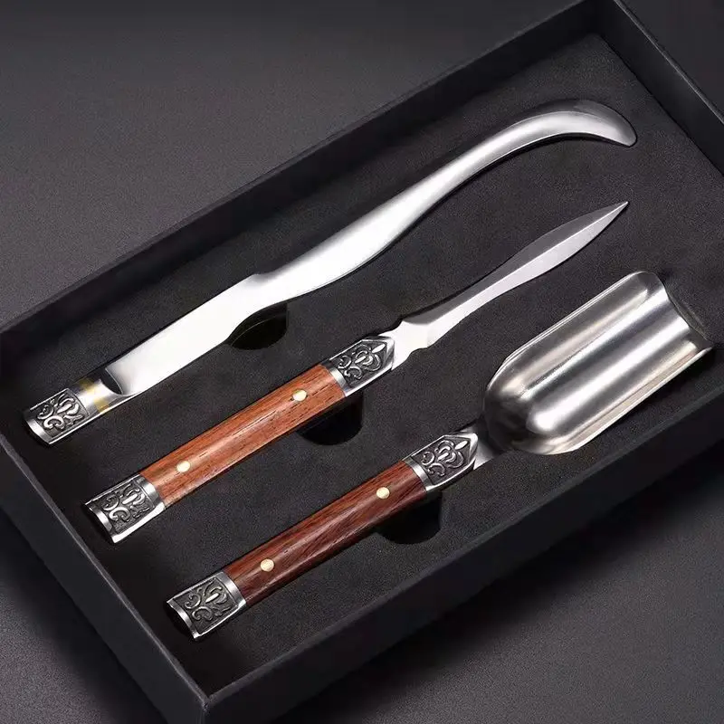 Tea Cutter 304 stainless steel tea spoon tea knife shovel spoon making tool Damascus home Kung Fu set gift set