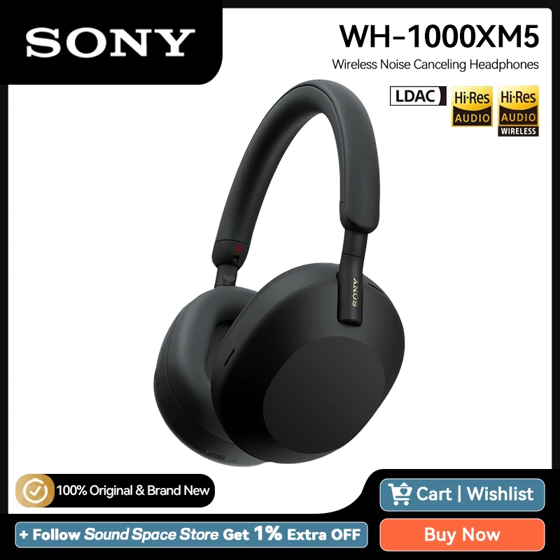 Sony Wh 1000 Xm5 Sony Xm5 Cancellazione Attiva Del Rumore Cuffie Wireless Bluetooth 5.2 Cuffie Hi-Res Ldac Aac Codec