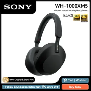 Auriculares de diadema Sony WH-1000XM5, Bluetooth, Cancelación