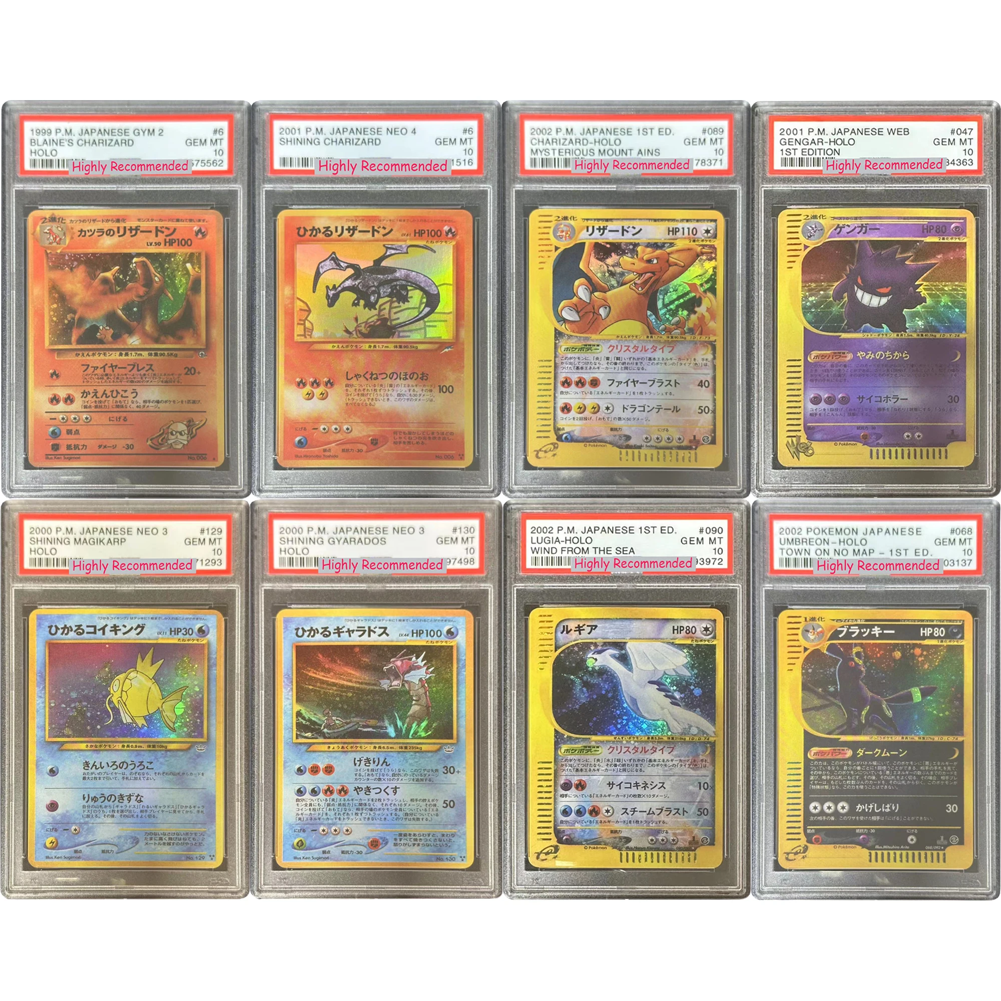 Diy Self Made PTCG Charizard Gengar Copy Version 10Points Rating Card Umbreon Lugia Collection Card Classic Anime Gift Toy