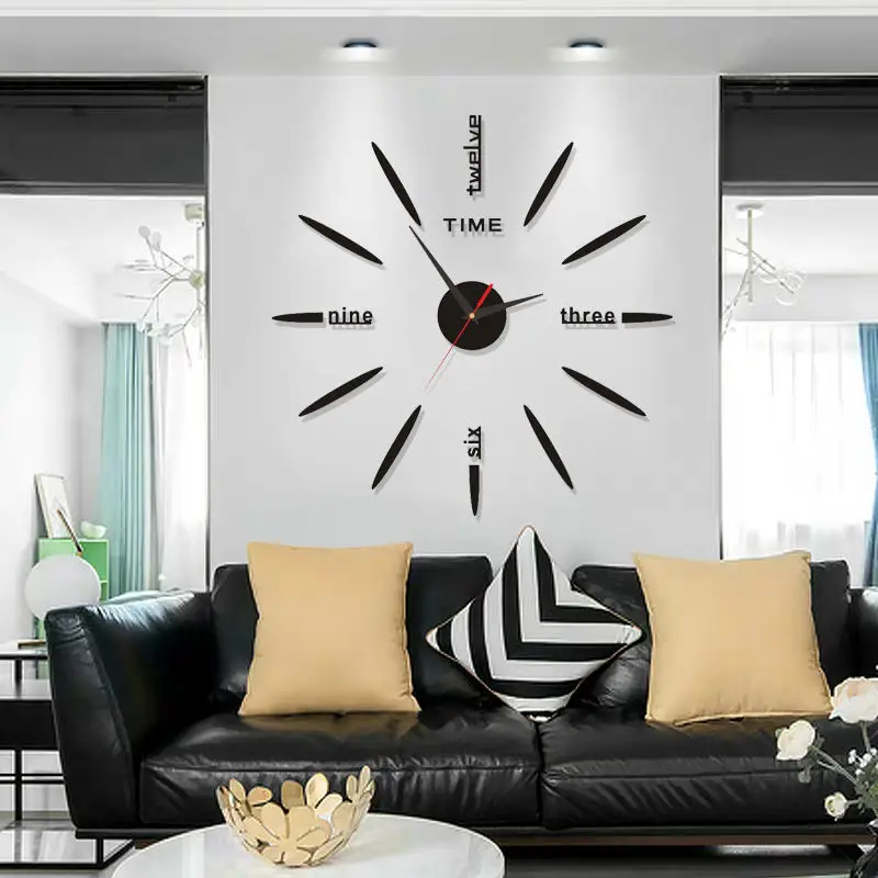 

3D Wall Clock Small Acrylic Clocks Stickers DIY Europe Horloge Quartz Needle Living Room Home Decoration reloj de pared 2022 NEW